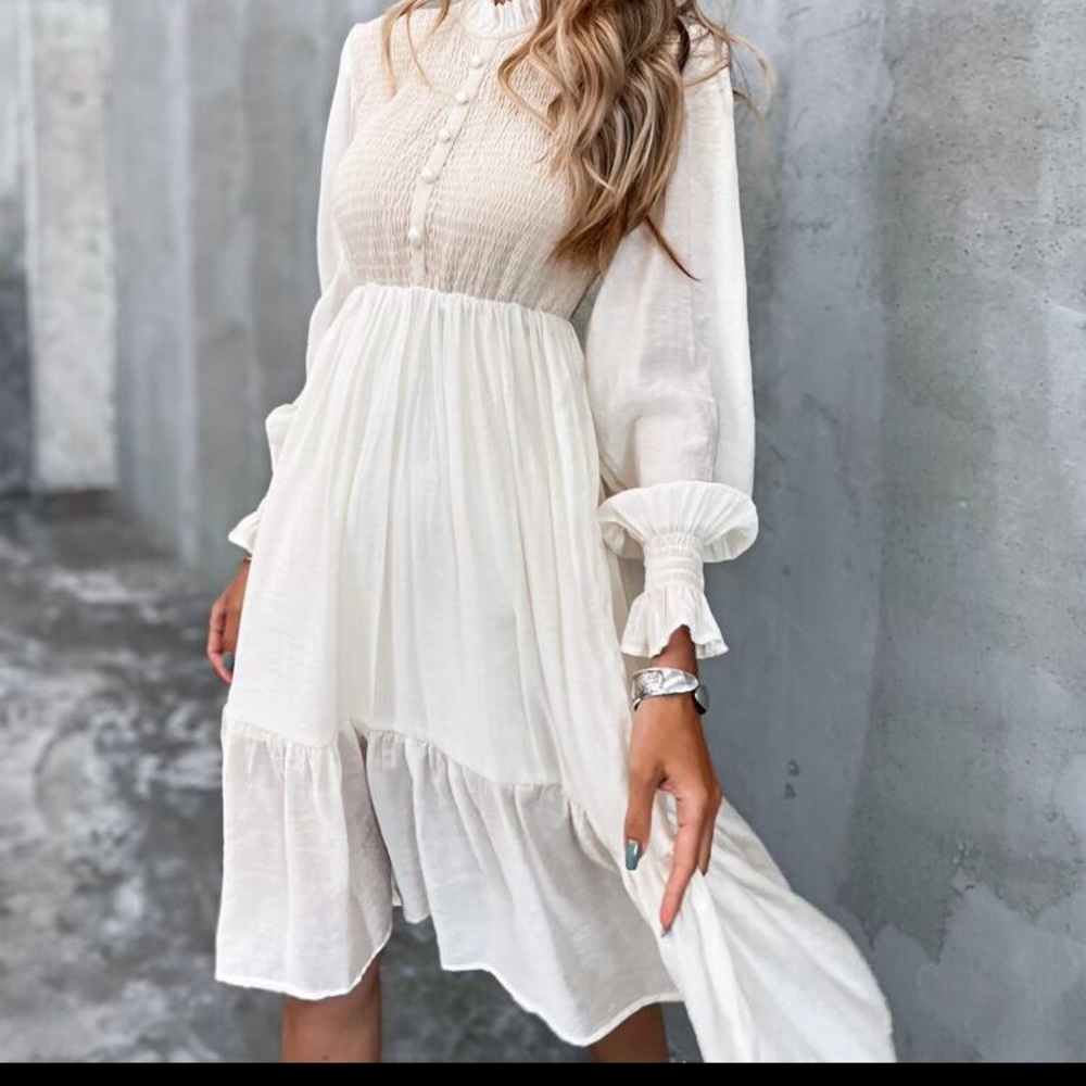 Cream dreamy midi dress
